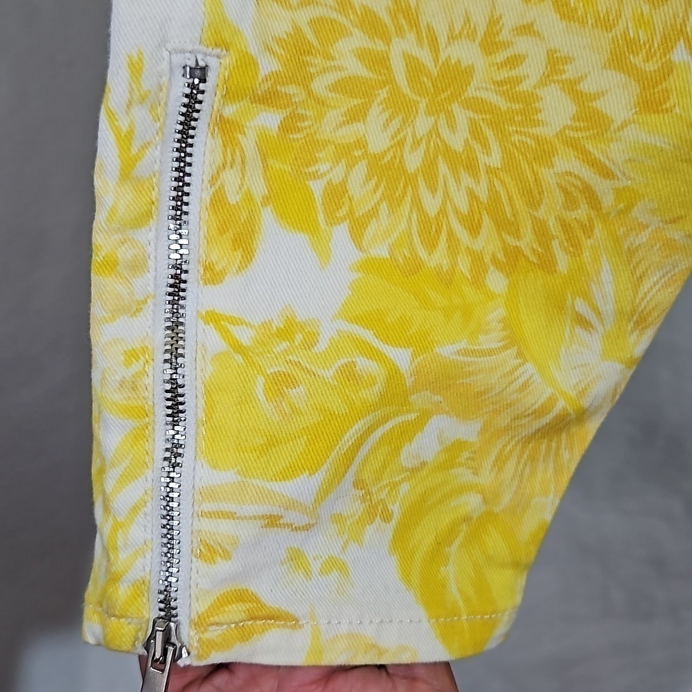 Stella McCartney Yellow/White Floral Print Skinny Jeans Size 27 - Picture 3 of 8